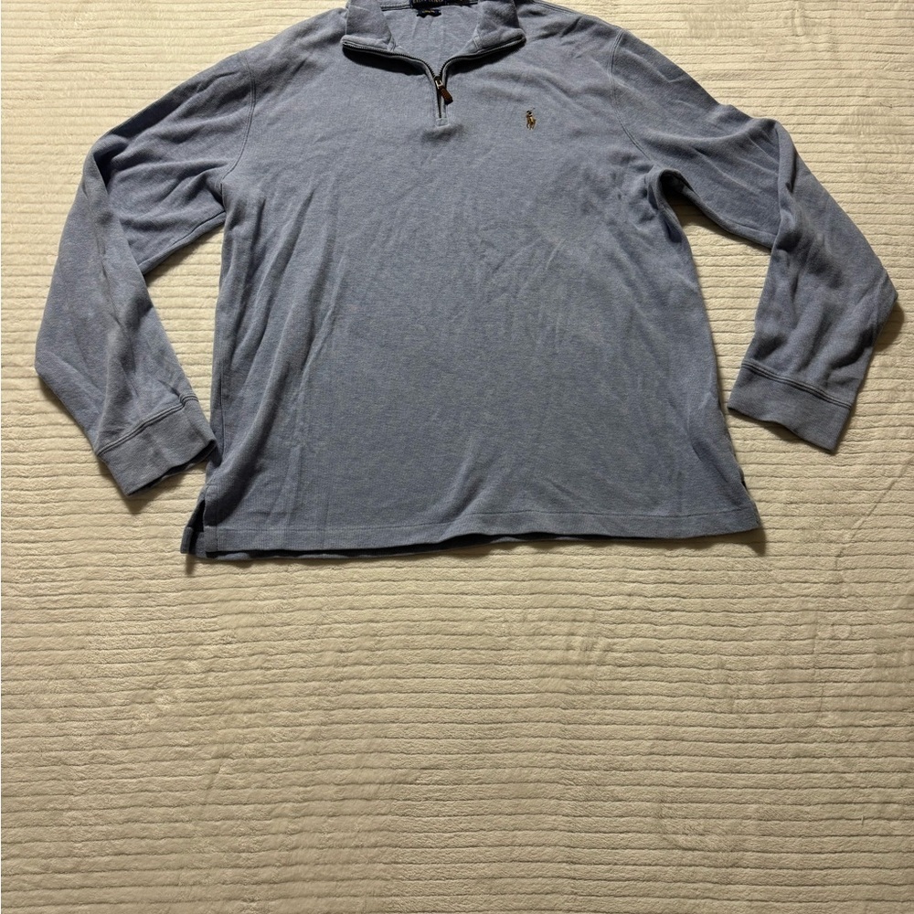 Polo by Ralph Lauren Size:L Heather Blue Zip-Up Sweater